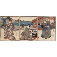 日本版画 "Chûkô gishin den" 由 Utagawa Kunisada, 歌川国貞 (Utagawa Kunisada I (Toyokuni III)) 创作