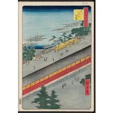 歌川広重: Hall of Thirty-Three Bays, Fukagawa (Fukagawa Sanjûsangendô), from the series One Hundred Famous Views of Edo (Meisho Edo hyakkei) - ボストン美術館