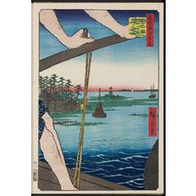 Utagawa Hiroshige: Haneda Ferry and Benten Shrine (Haneda no watashi Benten no yashiro), from the series One Hundred Famous Views of Edo (Meisho Edo hyakkei) - Museum of Fine Arts