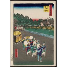 Utagawa Hiroshige: Shiba Shinmei Shrine and Zôjôji Temple (Shiba Shinmei Zôjôji), from the series One Hundred Famous Views of Edo (Meisho Edo hyakkei), here called One Hudred Views of Edo for Entertainment (Edo hyakkei yokyô) - Museum of Fine Arts