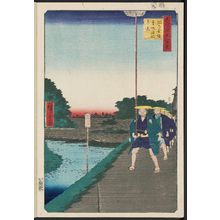 Utagawa Hiroshige: Kinokuni Hill and Distant View of Akasaka Tameike (Kinokunizaka Akasaka Tameike enkei), from the series One Hundred Famous Views of Edo (Meisho Edo hyakkei) - Museum of Fine Arts