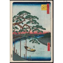 歌川広重: Five Pines, Onagi Canal (Onagigawa Gohonmatsu), from the series One Hundred Famous Views of Edo (Meisho Edo hyakkei) - ボストン美術館