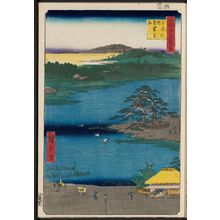歌川広重: Robe-Hanging Pine, Senzoku Pond (Senzoku no ike Kesakakematsu), from the series One Hundred Famous Views of Edo (Meisho Edo hyakkei) - ボストン美術館
