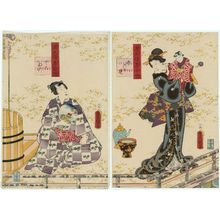 Utagawa Kunisada: Ch. 26, Tokonatsu, from the series Lingering Sentiments of a Late Collection of Genji (Genji goshû yojô) [pun on The Fifty-four Chapters of the Tale of Genji (Genji gojûyojô)] - Museum of Fine Arts