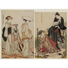 Kitagawa Utamaro: Pleasures of the Four Seasons: Colors and Scents of Flowers, right, left (Shiki asobi hana no iroka, jô, ge) - Museum of Fine Arts