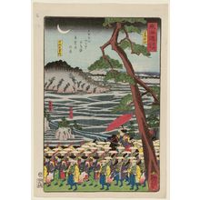 Utagawa Tsuyanaga: Shiratori Myôjin Shrine (Shiratori Myôjin), from the series Scenes of Famous Places along the Tôkaidô Road (Tôkaidô meisho fûkei), also known as the Processional Tôkaidô (Gyôretsu Tôkaidô), here called Tôkaidô meisho no uchi - ボストン美術館