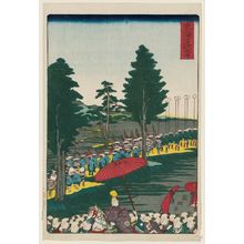 Utagawa Kuniteru: Fukuroi, from the series Scenes of Famous Places along the Tôkaidô Road (Tôkaidô meisho fûkei), also known as the Processional Tôkaidô (Gyôretsu Tôkaidô), here called Tôkaidô - Museum of Fine Arts