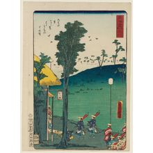 Toyohara Kunichika: Futagawa, from the series Scenes of Famous Places along the Tôkaidô Road (Tôkaidô meisho fûkei), also known as the Processional Tôkaidô (Gyôretsu Tôkaidô), here called Tôkaidô no uchi - Museum of Fine Arts