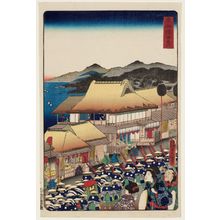 歌川国貞: Kanagawa, from the series Scenes of Famous Places along the Tôkaidô Road (Tôkaidô meisho fûkei), also known as the Processional Tôkaidô (Gyôretsu Tôkaidô), here called Tôkaidô - ボストン美術館