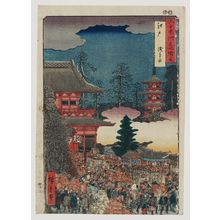 Utagawa Hiroshige: Edo: Asakusa Fair (Edo, Asakusa no ichi), from the series Famous Places in the Sixty-odd Provinces [of Japan] ([Dai Nihon] Rokujûyoshû meisho zue) - Museum of Fine Arts