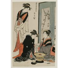 Torii Kiyonaga: Flowers of Doteshita (Dote no hana), from the series Contest of Contemporary Beauties of the Pleasure Quarters (Tôsei yûri bijin awase) - Museum of Fine Arts