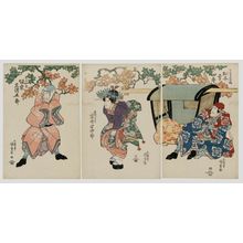 Utagawa Kunisada: Actors Matsumoto Kôshirô (R), Iwai Hanshirô (C), and Bandô Mitsugorô (L) - Museum of Fine Arts