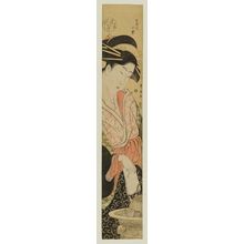 歌川豊広: Komurasaki of the Tamaya, from an untitled series of courtesans - ボストン美術館