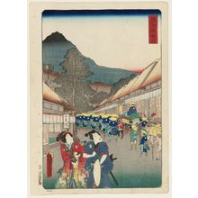 Utagawa Kunisada: Kakegawa, from the series Scenes of Famous Places along the Tôkaidô Road (Tôkaidô meisho fûkei), also known as the Processional Tôkaidô (Gyôretsu Tôkaidô), here called Tôkaidô - Museum of Fine Arts