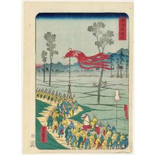 Utagawa Yoshimori: Hamamatsu, from the series Scenes of Famous Places along the Tôkaidô Road (Tôkaidô meisho fûkei), also known as the Processional Tôkaidô (Gyôretsu Tôkaidô), here called Tôkaidô - ボストン美術館