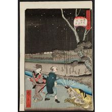 Utagawa Hirokage: No. 18, Night Scene at Horitahara in Asakusa (Asakusa Horitahara yakei), from the series Comical Views of Famous Places in Edo (Edo meisho dôke zukushi) - Museum of Fine Arts