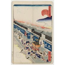 歌川広景: No. 17, Gion Festival in Tôri-itchôme (Tôri-itchôme Gion-e), from the series Comical Views of Famous Places in Edo (Edo meisho dôke zukushi) - ボストン美術館
