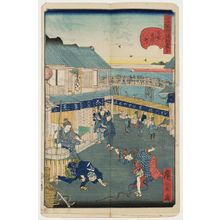 Utagawa Hirokage: No. 30, Yonezawa-machi in Ryôgoku (Ryôgoku Yonezawa-machi), from the series Comical Views of Famous Places in Edo (Edo meisho dôke zukushi) - Museum of Fine Arts