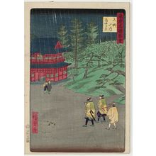 三代目歌川広重: Rain in the Temple Precincts of Ueno (Ueno sannai uchû no kei), from the series Famous Places in Tokyo (Tôkyô meisho zue) - ボストン美術館