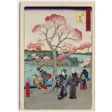 Utagawa Hiroshige III: Shinobazu Hill (Shinobazu-ga-oka) [probably a mistake for Shinobazu Pond, Shinobazu-ga-ike], from the series Famous Places in Tokyo (Tôkyô meisho zue) - Museum of Fine Arts