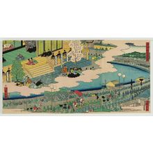 Utagawa Hiroshige II: Lord Minamoto Yoritomo Goes to the Capital (Minamoto Yoritomo kô jôraku no zu) - Museum of Fine Arts