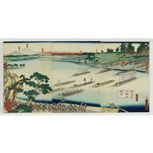 歌川貞秀: Scenery of Rokugô Ferry on the Tôkaidô (Tôkaidô Rokugô no watari fûkei) - ボストン美術館