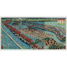 歌川芳艶: Lord Yoritomo's Procession at the Ôi River (Yoritomo kô Ôikawa gyôretsu zu) - ボストン美術館