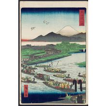 Utagawa Hiroshige II: Kawasaki, from the series Scenes of Famous Places along the Tôkaidô Road (Tôkaidô meisho fûkei), also known as the Processional Tôkaidô (Gyôretsu Tôkaidô), here called Tôkaidô - Museum of Fine Arts