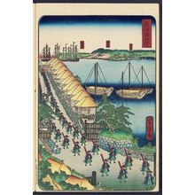 歌川芳虎: Kanagawa, from the series Scenes of Famous Places along the Tôkaidô Road (Tôkaidô meisho fûkei), also known as the Processional Tôkaidô (Gyôretsu Tôkaidô), here called Tôkaidô - ボストン美術館
