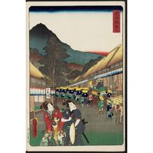 Utagawa Kunisada: Kakegawa, from the series Scenes of Famous Places along the Tôkaidô Road (Tôkaidô meisho fûkei), also known as the Processional Tôkaidô (Gyôretsu Tôkaidô), here called Tôkaidô - Museum of Fine Arts