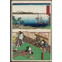 Utagawa Kunisada: Arai, from the series Scenes of Famous Places along the Tôkaidô Road (Tôkaidô meisho fûkei), also known as the Processional Tôkaidô (Gyôretsu Tôkaidô), here called Tôkaidô - Museum of Fine Arts
