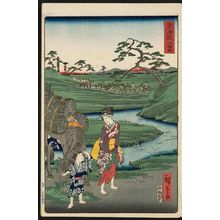 Utagawa Hiroshige II: Chiryû, from the series Scenes of Famous Places along the Tôkaidô Road (Tôkaidô meisho fûkei), also known as the Processional Tôkaidô (Gyôretsu Tôkaidô), here called Tôkaidô - Museum of Fine Arts