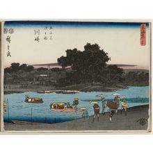 Utagawa Hiroshige: No. 3 - Kawasaki: the Rokugô Ferry (Rokugô no watashi), from the series The Tôkaidô Road - The Fifty-three Stations (Tôkaidô - Gojûsan tsugi no uchi) - Museum of Fine Arts