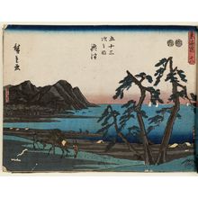 Utagawa Hiroshige: No. 18 - Okitsu: Shiohama, Kiyomigaseki, from the series The Tôkaidô Road - The Fifty-three Stations (Tôkaidô - Gojûsan tsugi no uchi) - Museum of Fine Arts