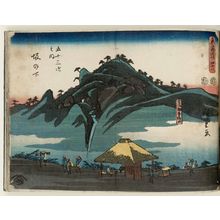 Utagawa Hiroshige: No. 48 - Sakanoshita: The Mountain Where the Old Master Threw Away His Brush (Kohôgen Fudesuteyama), from the series The Tôkaidô Road - The Fifty-three Stations (Tôkaidô - Gojûsan tsugi no uchi) - Museum of Fine Arts