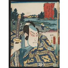 Utagawa Kunisada: Ide no sato, between Numazu and Hara: (Actor as) Kawazu Saburô, from the series Fifty-three Stations of the Tôkaidô Road (Tôkaidô gojûsan tsugi no uchi) - Museum of Fine Arts