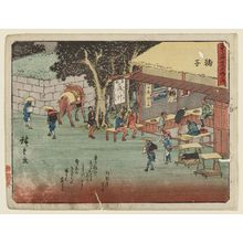 Utagawa Hiroshige: Mariko, from the series Fifty-three Stations of the Tôkaidô Road (Tôkaidô gojûsan tsugi), also known as the Kyôka Tôkaidô - Museum of Fine Arts