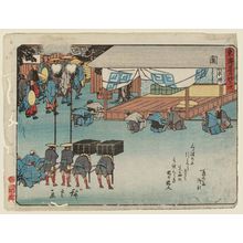 Utagawa Hiroshige, 歌川広重 (Utagawa Hiroshige I)による浮世絵「Seki, from the series Fifty-three Stations of the Tôkaidô Road (Tôkaidô gojûsan tsugi), also known as the Kyôka Tôkaidô」