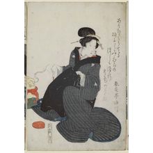 渓斉英泉: No. 6-15-12, from an untitled series of beauties - ボストン美術館