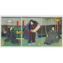 Utagawa Kunisada II: Actors Ichimura Kakitsu (R), Ichikawa Kodanji (C), and Onoe Kikujirô (L) - Museum of Fine Arts