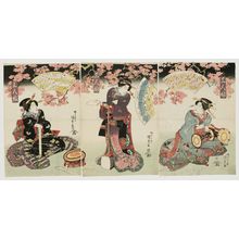 Japanese Print "Three Girls (Sannin musume)" by Utagawa Kunisada, 歌川国貞 (Utagawa Kunisada I (Toyokuni III))