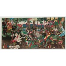 Utagawa Yoshitora: The Great Battle of Ôkido in Ôshû Province (Ôshû Ôkido ôgassen no zu) - Museum of Fine Arts
