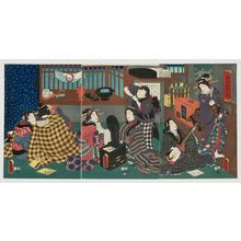 Utagawa Kunisada: Pleasures of a Rainy Spring Evening (Harusame yutaka no yûbae) - Museum of Fine Arts