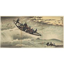 Kobayashi Kiyochika: Our Troops Take Rongcheng Bay and Make a Landing (Waga gun Eijôwan o senryô shi jôriku suru no zu) - Museum of Fine Arts