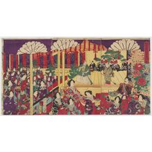 Toyohara Chikanobu: Opening of the Nô Stage at the Kôyôkan Theatre (Kôyôkan Nô dai kai no zu) - Museum of Fine Arts