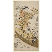 Torii Kiyotomo: Actors Ichimura Tamagashiwa as a Deranged Woman and Ichikawa Danzô as a Boatman - Museum of Fine Arts