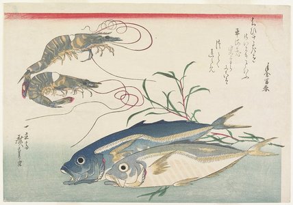 Utagawa Hiroshige: Prawns, Horse Mackerels and Smartweed - Minneapolis Institute of Arts 