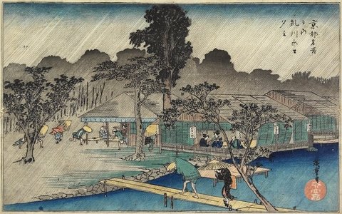 Utagawa Hiroshige: Twilight Shower at Tadasu Bank - Minneapolis Institute of Arts 
