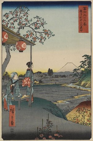 Utagawa Hiroshige: At a Teahouse in Zoshigaya, Edo - Minneapolis Institute of Arts 