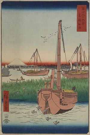 Utagawa Hiroshige: Mt.Fuji Seen from Tsukuda Bay in Edo - Minneapolis Institute of Arts 